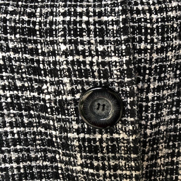CHICOS B/W Jacket Sz 2 Tweedy Acrylic - Picture 4 of 8